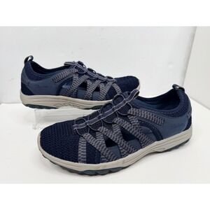 Skechers Relaxed Fit Shoes Womens 9 Navy Luxe Foam Comfort Slip On 158383